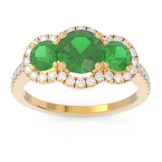 Halo Three Stone Attika Ring