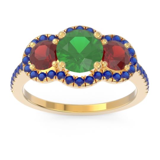 Halo Three Stone Attika Ring