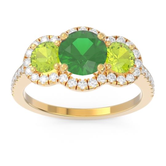 Halo Three Stone Attika Ring