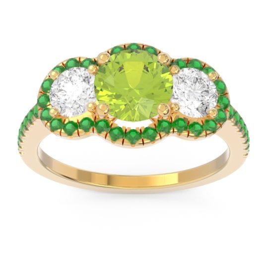 Halo Three Stone Attika Ring