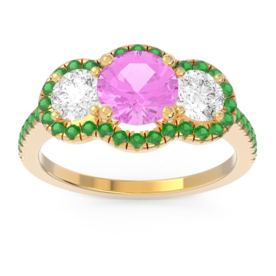 Halo Three Stone Attika Ring