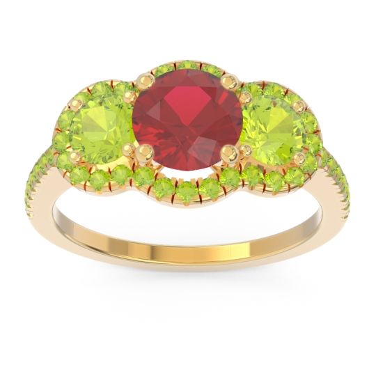 Halo Three Stone Attika Ring