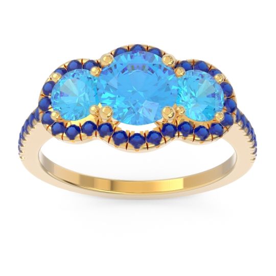 Halo Three Stone Attika Ring