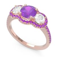 Halo Three Stone Attika Ring