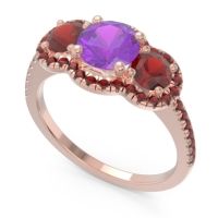 Halo Three Stone Attika Ring