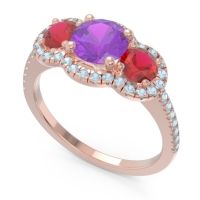 Halo Three Stone Attika Ring