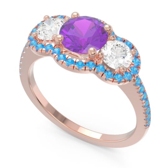 Halo Three Stone Attika Ring