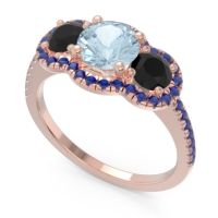 Halo Three Stone Attika Ring