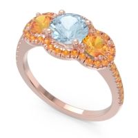 Halo Three Stone Attika Ring