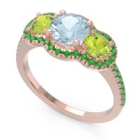 Halo Three Stone Attika Ring