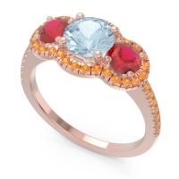 Halo Three Stone Attika Ring