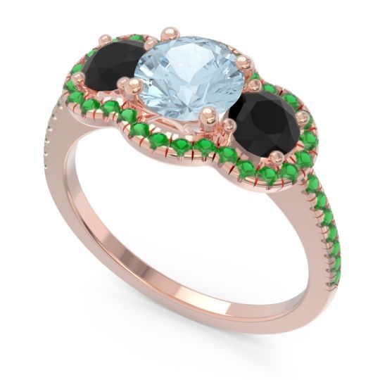 Halo Three Stone Attika Ring