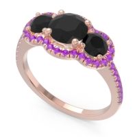 Halo Three Stone Attika Ring
