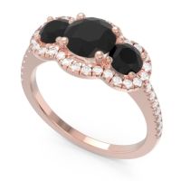 Halo Three Stone Attika Ring