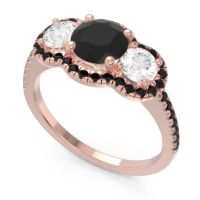 Halo Three Stone Attika Ring