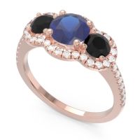 Halo Three Stone Attika Ring
