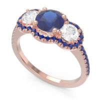 Halo Three Stone Attika Ring