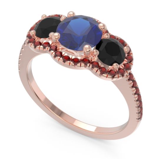 Halo Three Stone Attika Ring