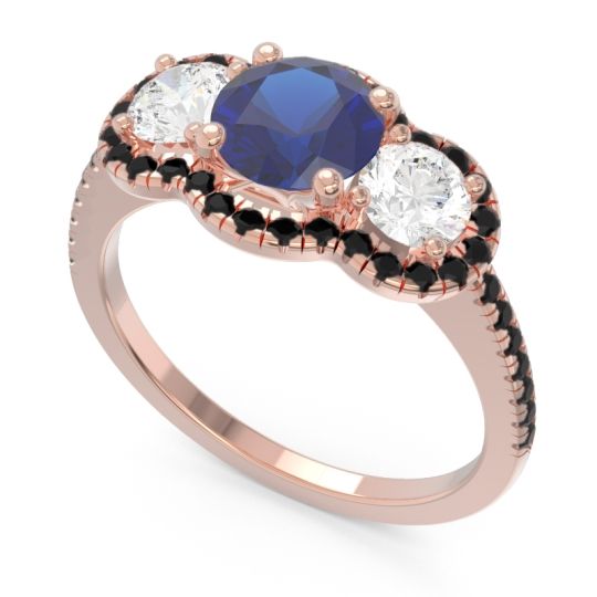 Halo Three Stone Attika Ring