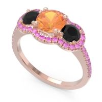 Halo Three Stone Attika Ring