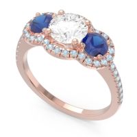 Halo Three Stone Attika Ring