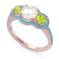 Halo Three Stone Attika Ring