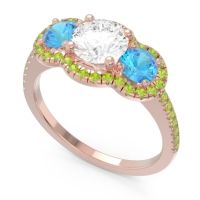 Halo Three Stone Attika Ring