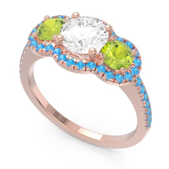 Halo Three Stone Attika Ring