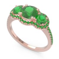 Halo Three Stone Attika Ring