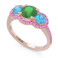 Halo Three Stone Attika Ring