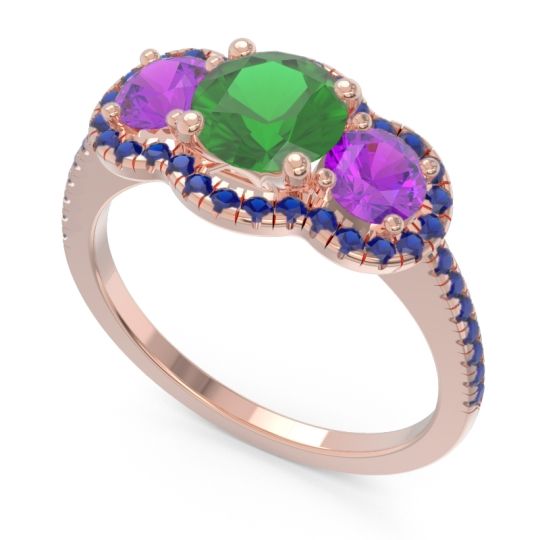 Halo Three Stone Attika Ring