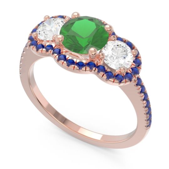 Halo Three Stone Attika Ring