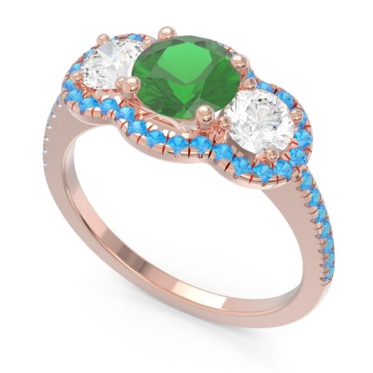 Halo Three Stone Attika Ring
