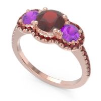 Halo Three Stone Attika Ring