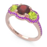 Halo Three Stone Attika Ring