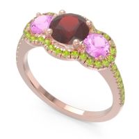 Halo Three Stone Attika Ring