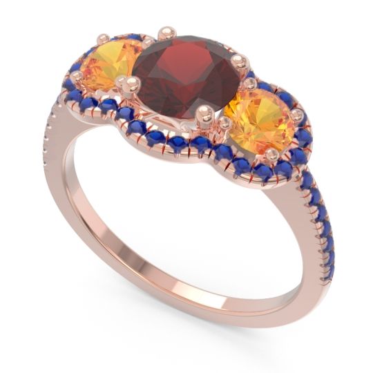 Halo Three Stone Attika Ring