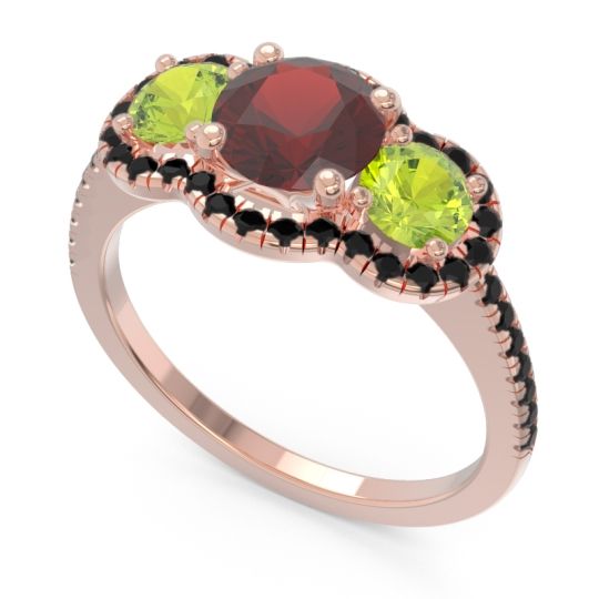 Halo Three Stone Attika Ring