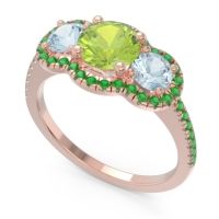 Halo Three Stone Attika Ring