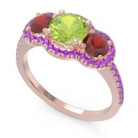 Halo Three Stone Attika Ring