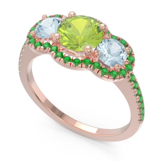Halo Three Stone Attika Ring