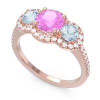 Halo Three Stone Attika Ring