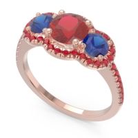 Halo Three Stone Attika Ring