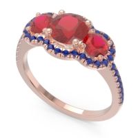 Halo Three Stone Attika Ring