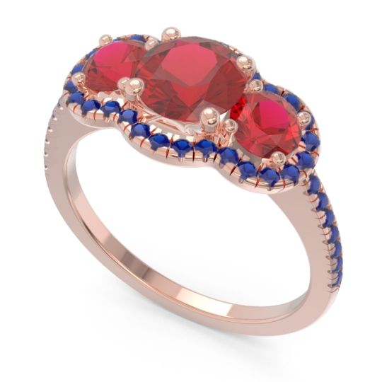 Halo Three Stone Attika Ring