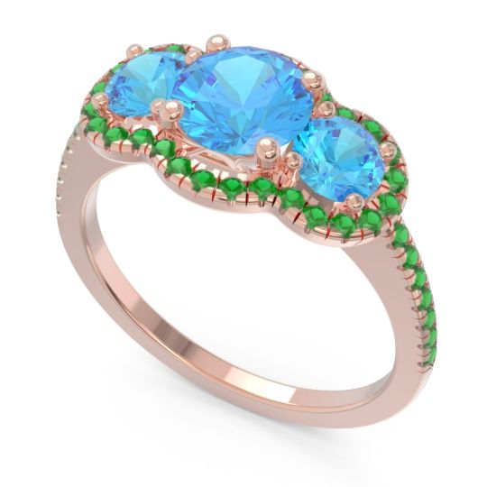 Halo Three Stone Attika Ring