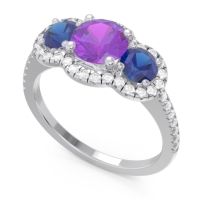 Halo Three Stone Attika Ring