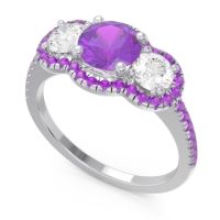 Halo Three Stone Attika Ring
