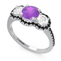 Halo Three Stone Attika Ring