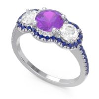 Halo Three Stone Attika Ring